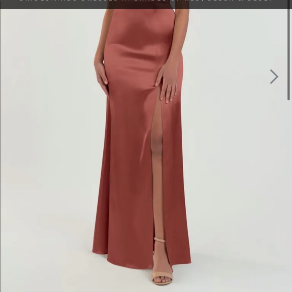 Jenny Yoo Chase Bridesmaid Dress / English Rose / Satin - Picture 6 of 6